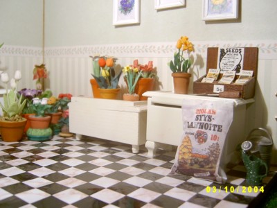 The flowershop in the brown house, the right wall